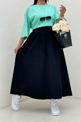 دامن بلند لینن کمر پهن 