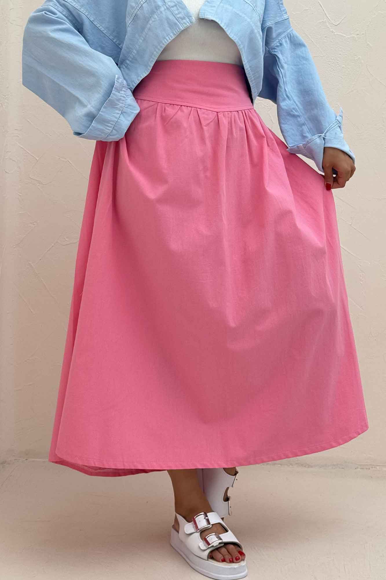 دامن بلند لینن کمر پهن 