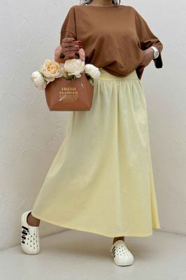 دامن بلند لینن کمر پهن 