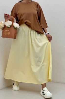 دامن بلند لینن کمر پهن 