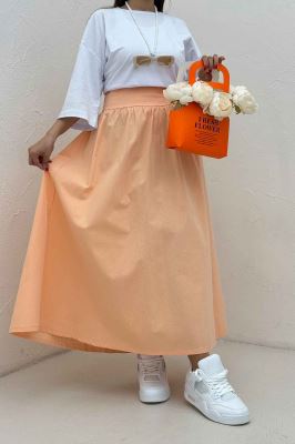 دامن بلند لینن کمر پهن 