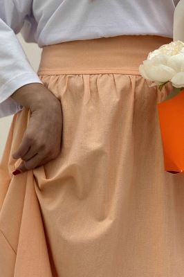 دامن بلند لینن کمر پهن 