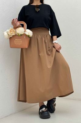 دامن بلند لینن کمر پهن 