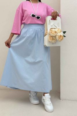 دامن بلند لینن کمر پهن 