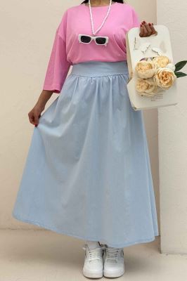 دامن بلند لینن کمر پهن 