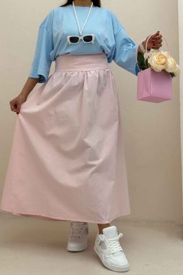 دامن بلند لینن کمر پهن 