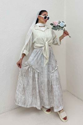 شومیز گره ای لینن زارا راه راه