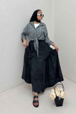 شومیز گره ای لینن زارا راه راه