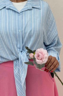 شومیز گره ای لینن زارا راه راه