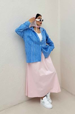 شومیز مانتویی راه راه زارا تک جیب R