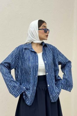 شومیز مانتویی راه راه زارا تک جیب R