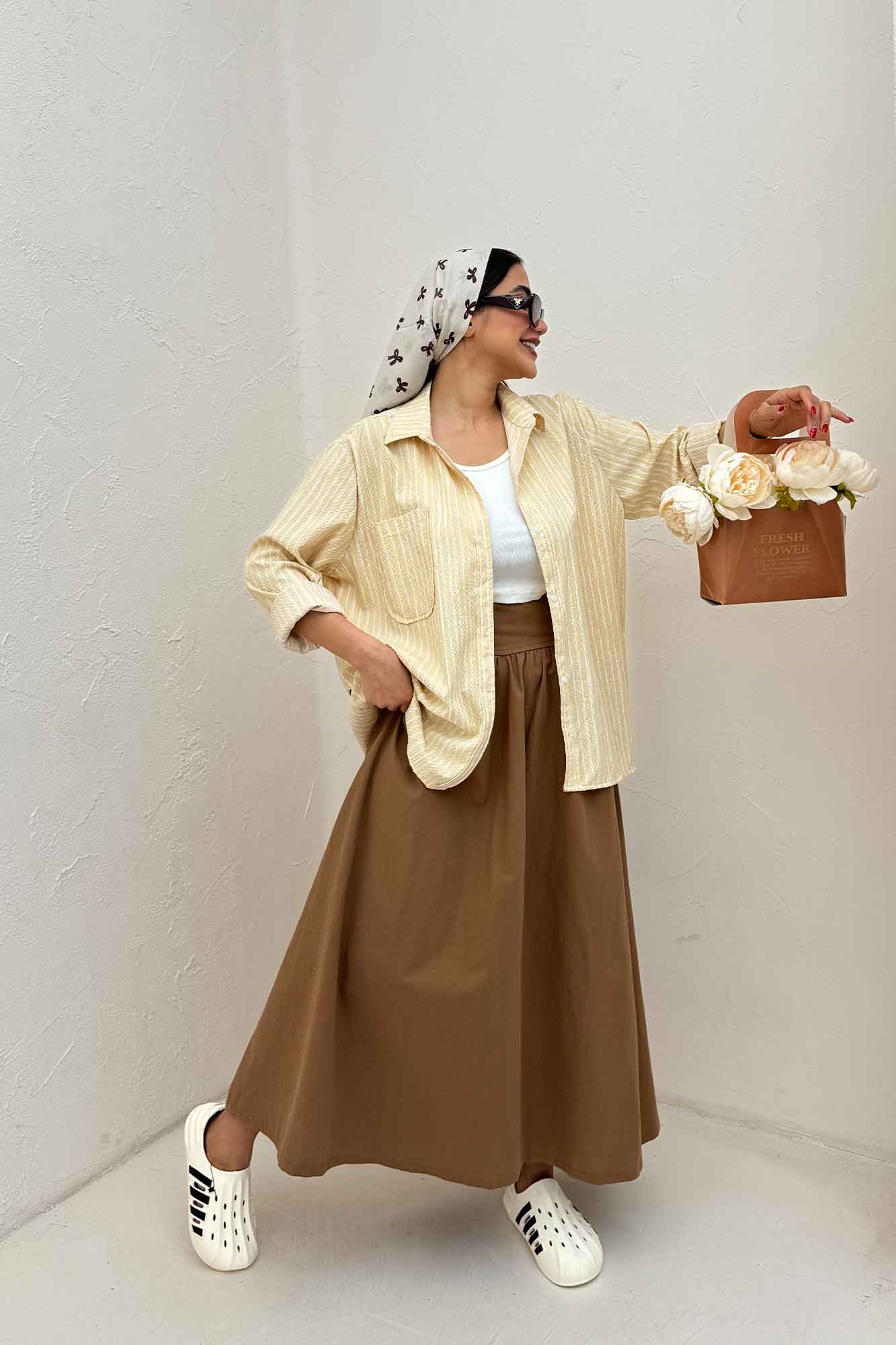 شومیز مانتویی راه راه زارا تک جیب R