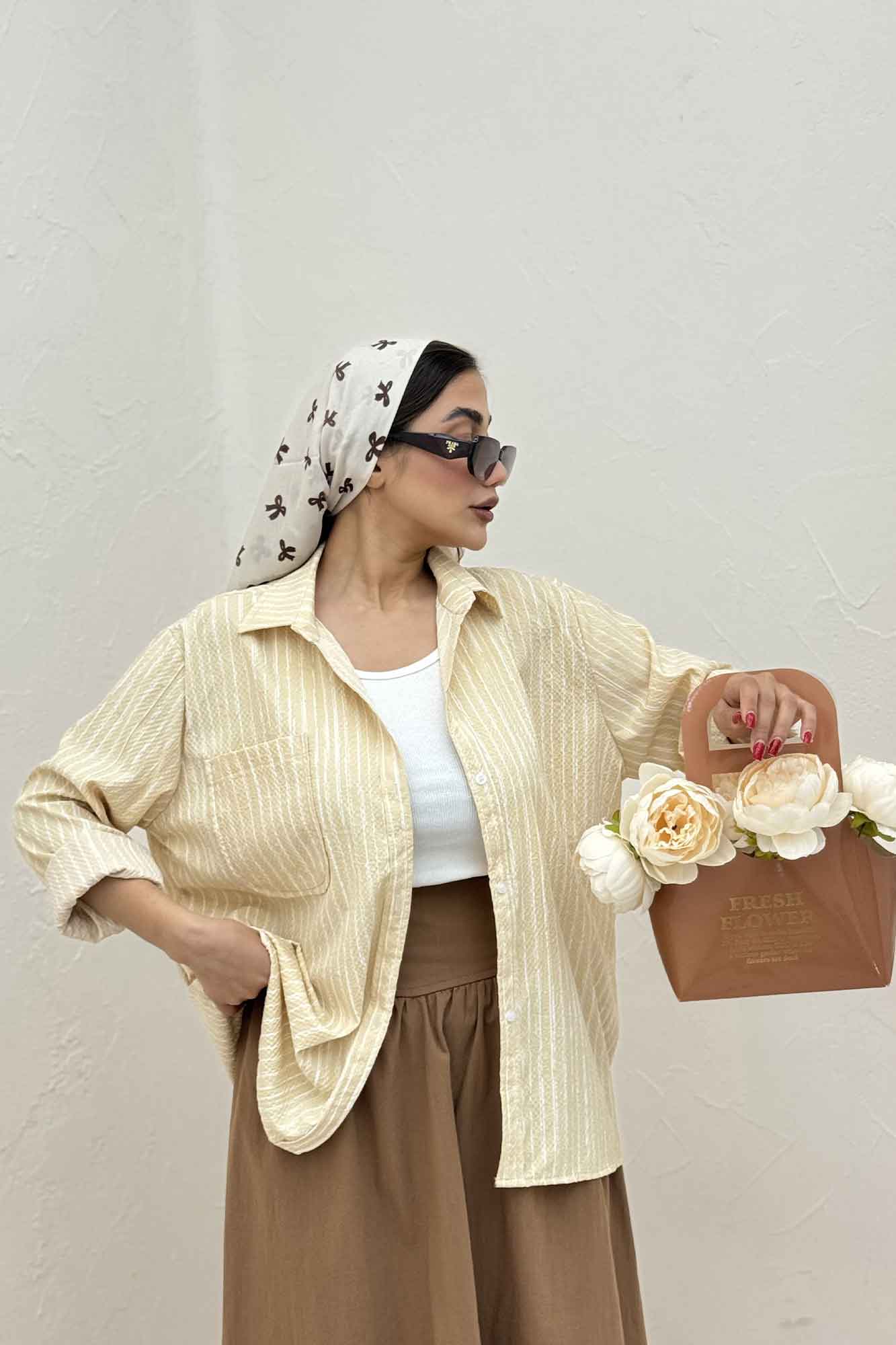 شومیز مانتویی راه راه زارا تک جیب R