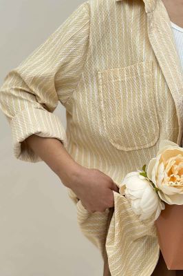 شومیز مانتویی راه راه زارا تک جیب R