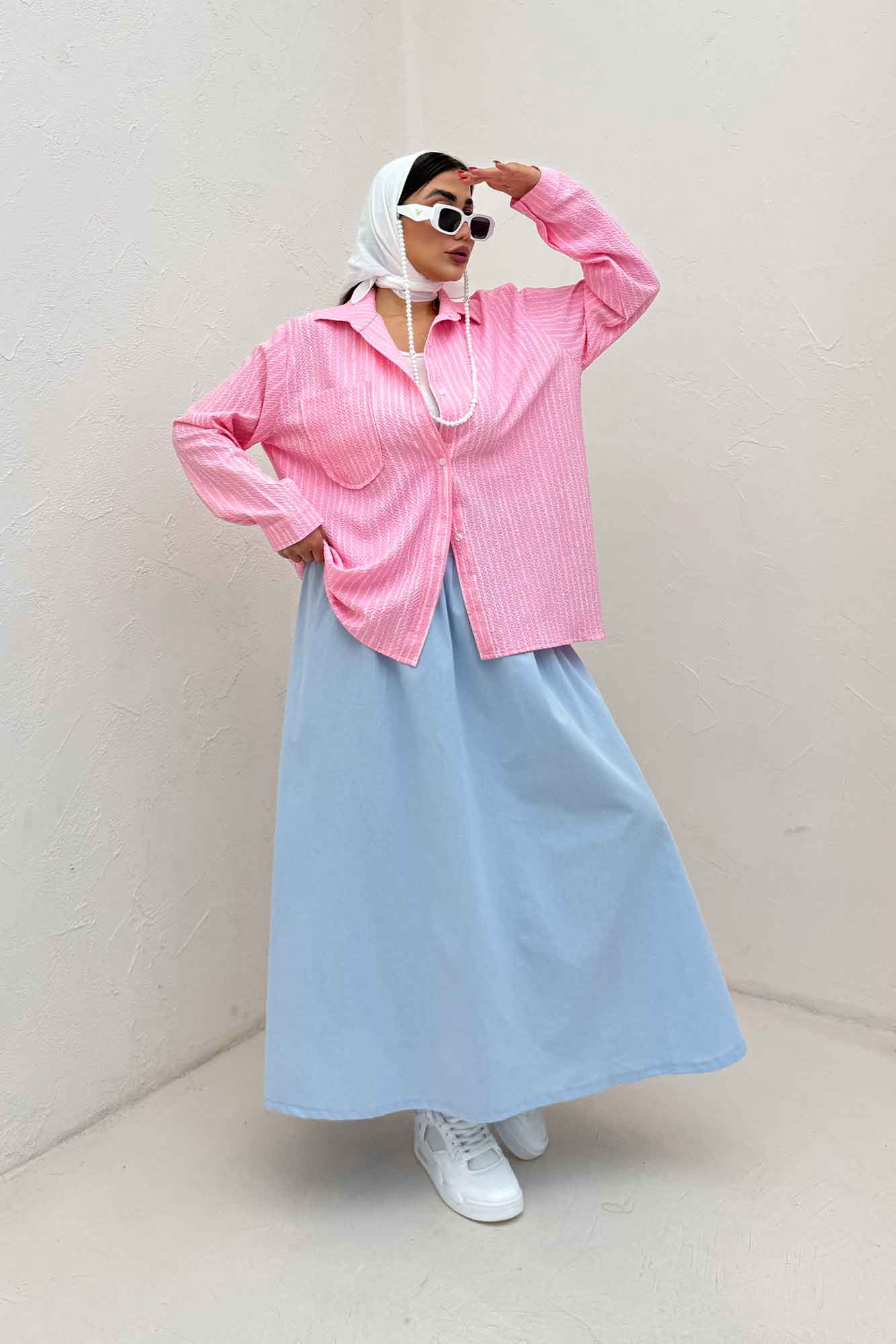 شومیز مانتویی راه راه زارا تک جیب R