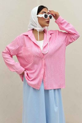 شومیز مانتویی راه راه زارا تک جیب R