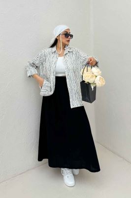 شومیز مانتویی راه راه زارا تک جیب R