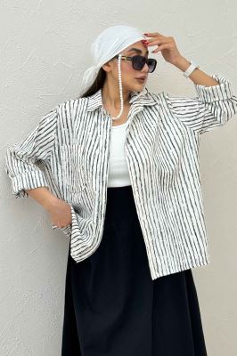 شومیز مانتویی راه راه زارا تک جیب R