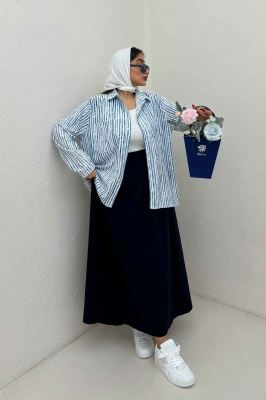 شومیز مانتویی راه راه زارا تک جیب R