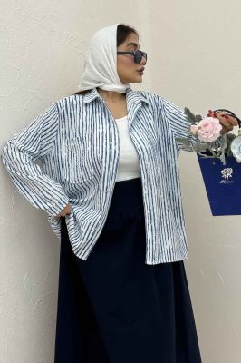 شومیز مانتویی راه راه زارا تک جیب R