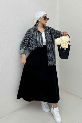 شومیز مانتویی راه راه زارا تک جیب R