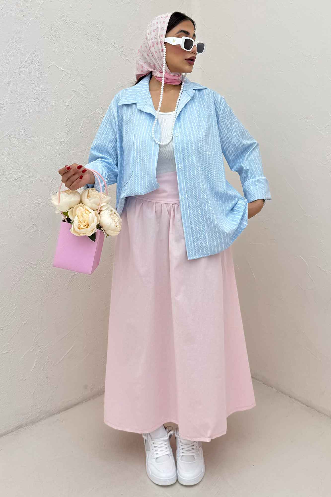 شومیز مانتویی راه راه زارا تک جیب R