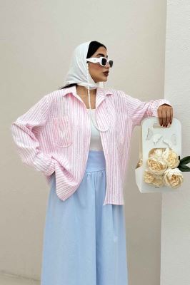 شومیز مانتویی راه راه زارا تک جیب R