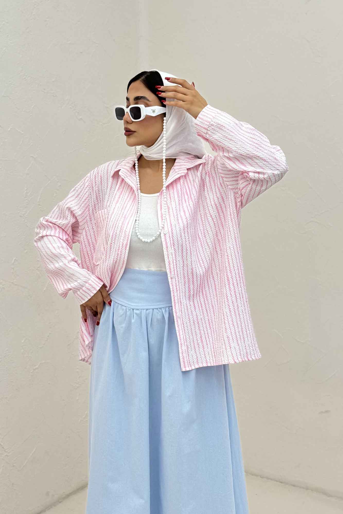 شومیز مانتویی راه راه زارا تک جیب R