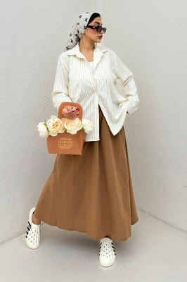 شومیز مانتویی راه راه زارا تک جیب R