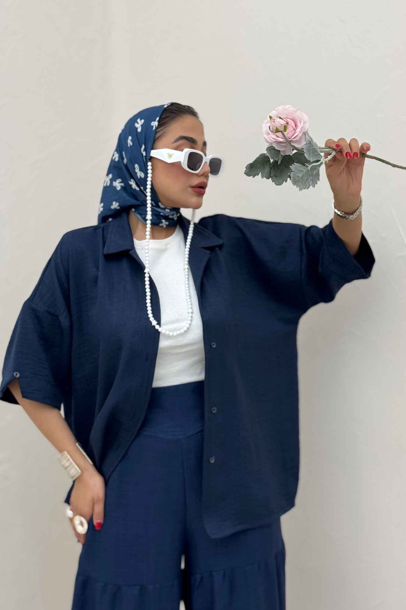 شومیز آستین کوتاه شانتون