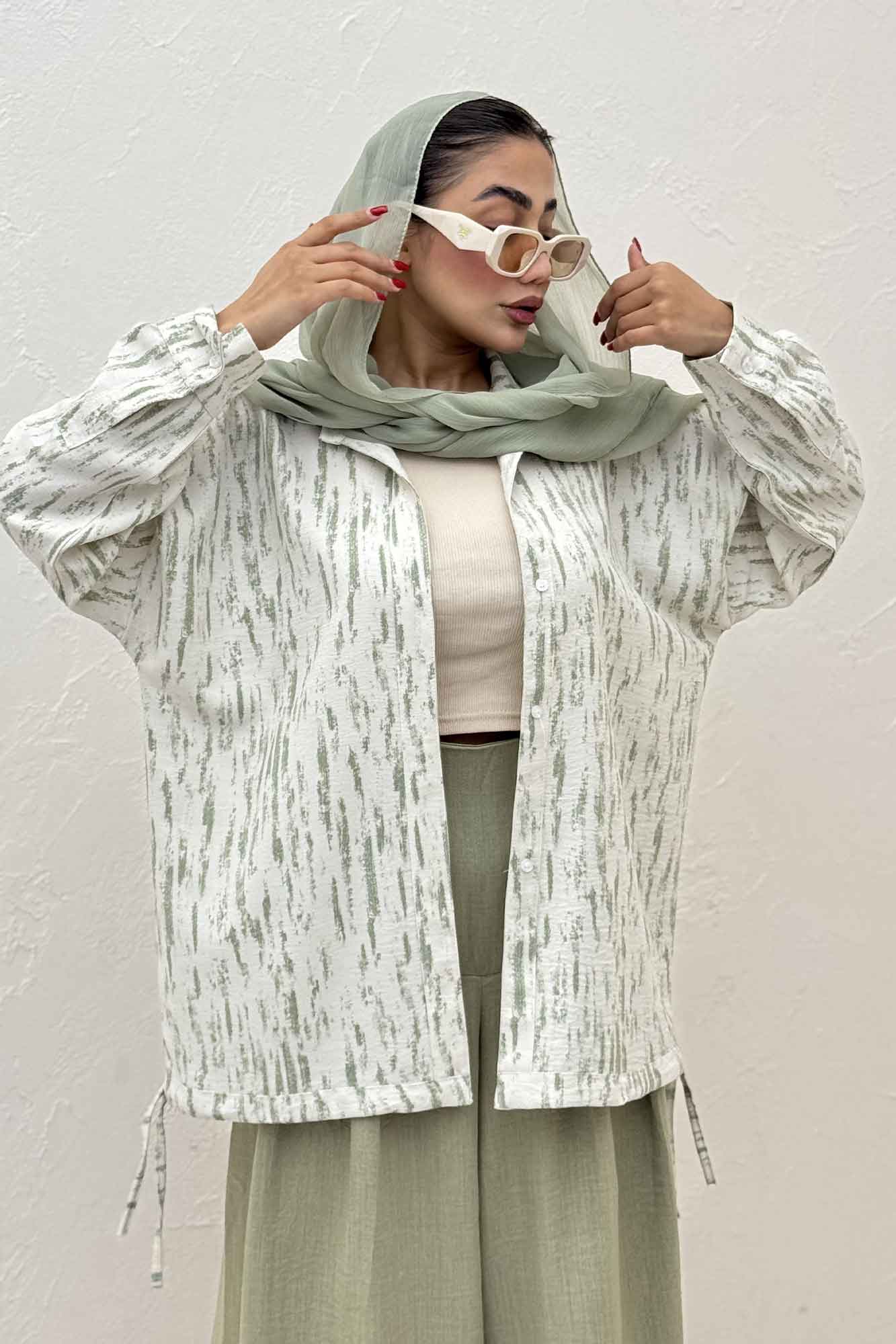 مانتو پرینتی پایین گت دار کد 5