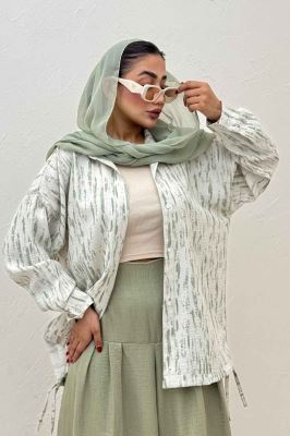 مانتو پرینتی پایین گت دار کد 5