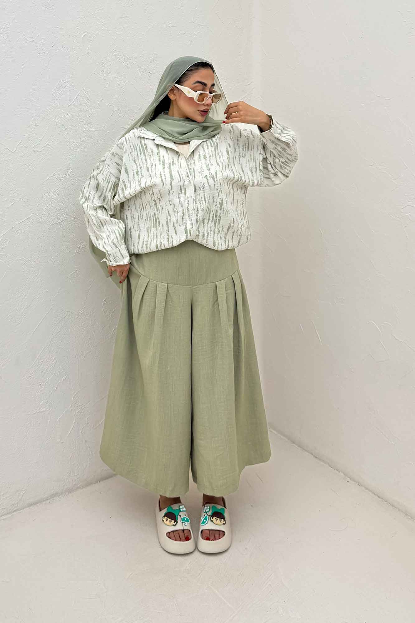 مانتو پرینتی پایین گت دار کد 5