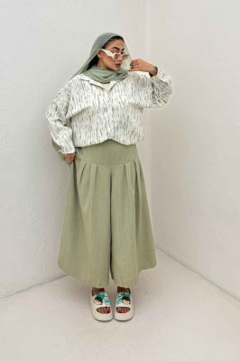 مانتو پرینتی پایین گت دار کد 5