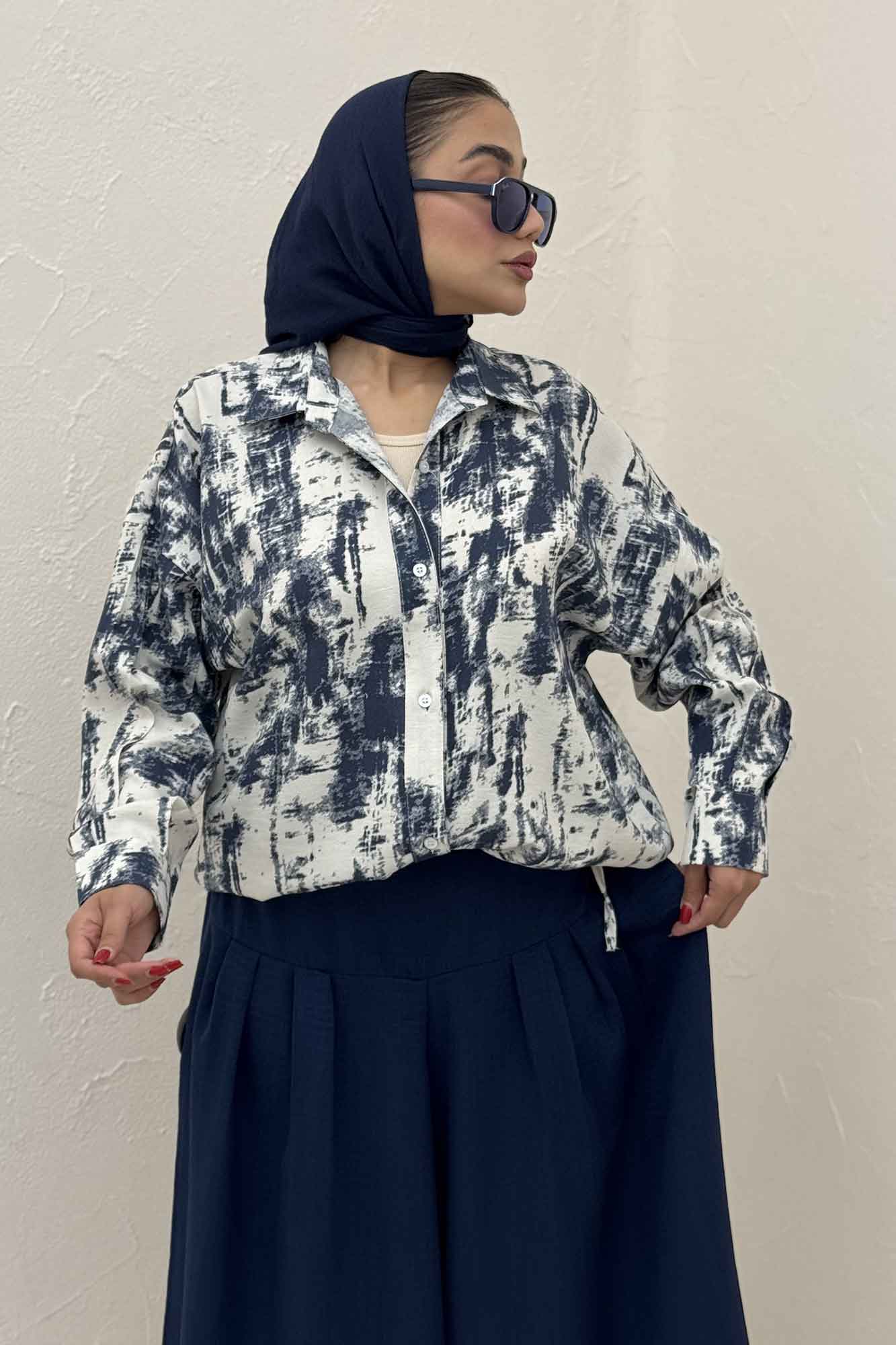 مانتو پرینتی پایین گت دار کد 3