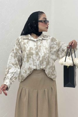 مانتو پرینتی پایین گت دار کد 3