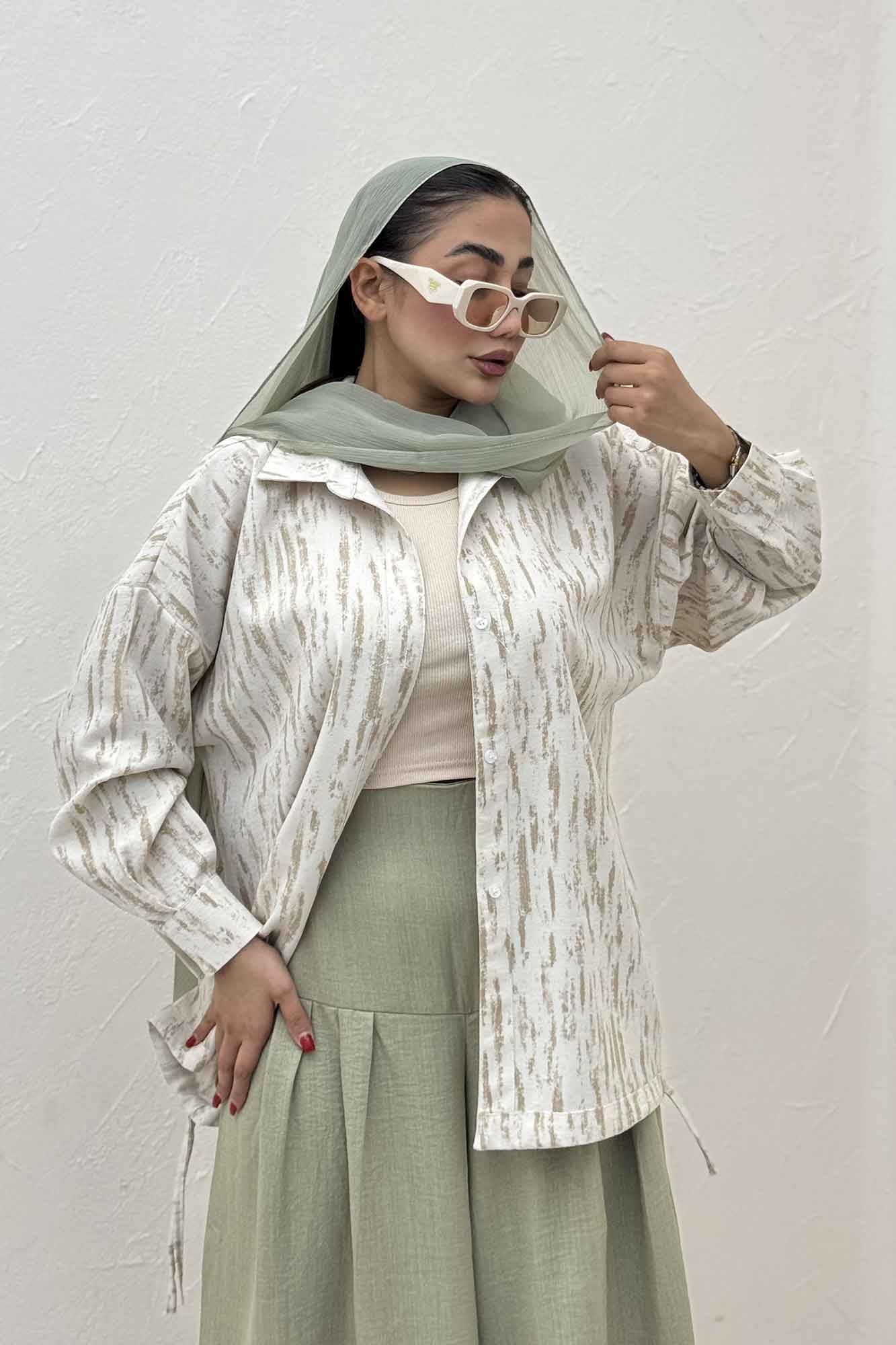 مانتو پرینتی پایین گت دار کد 5