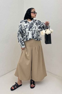 مانتو پرینتی پایین گت دار کد 3