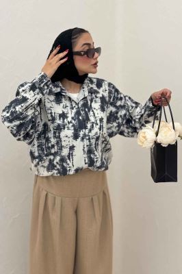 مانتو پرینتی پایین گت دار کد 3