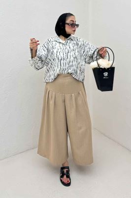 مانتو پرینتی پایین گت دار کد 5