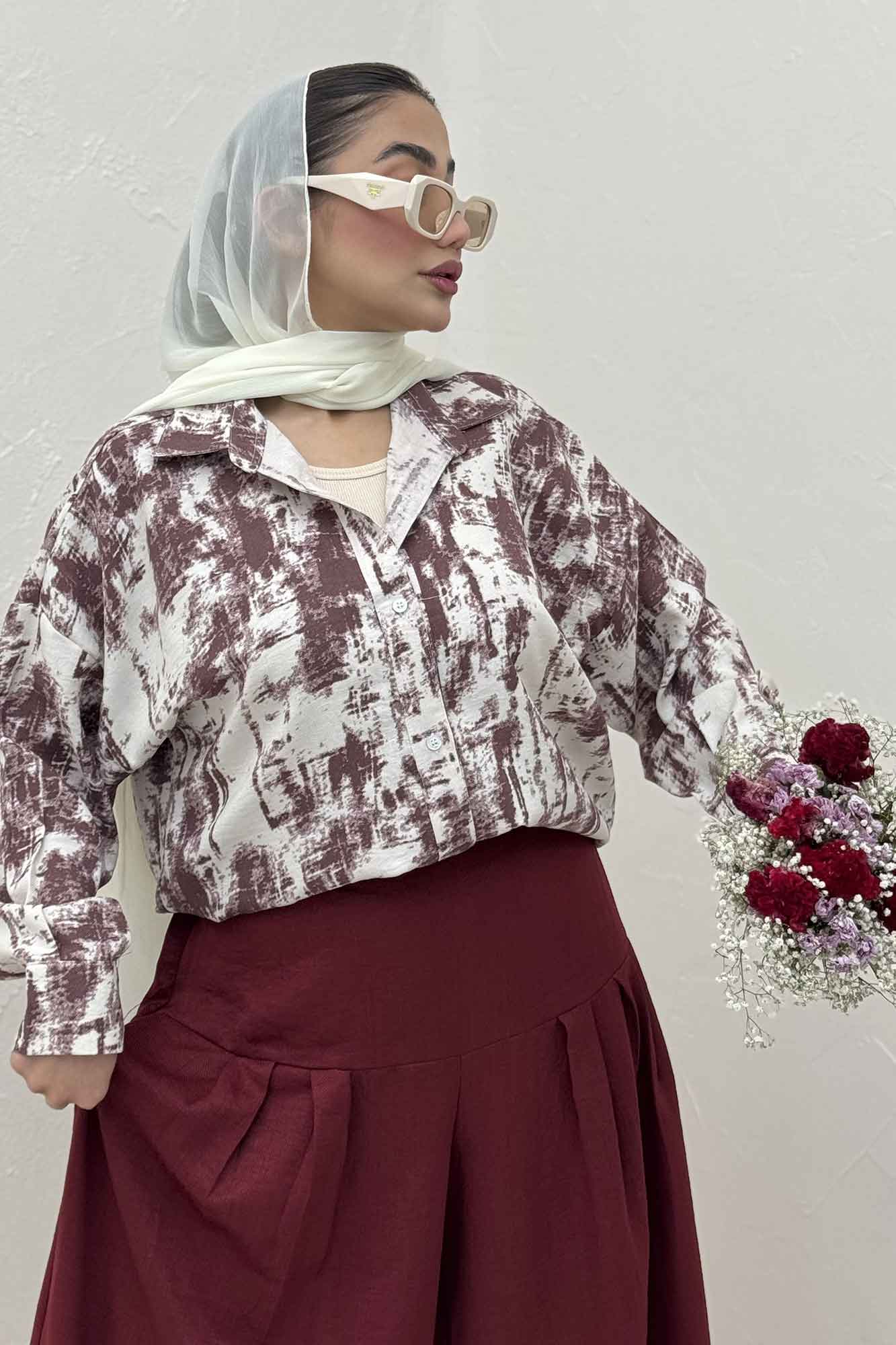 مانتو پرینتی پایین گت دار کد 3