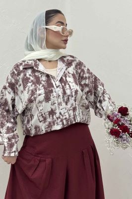 مانتو پرینتی پایین گت دار کد 3