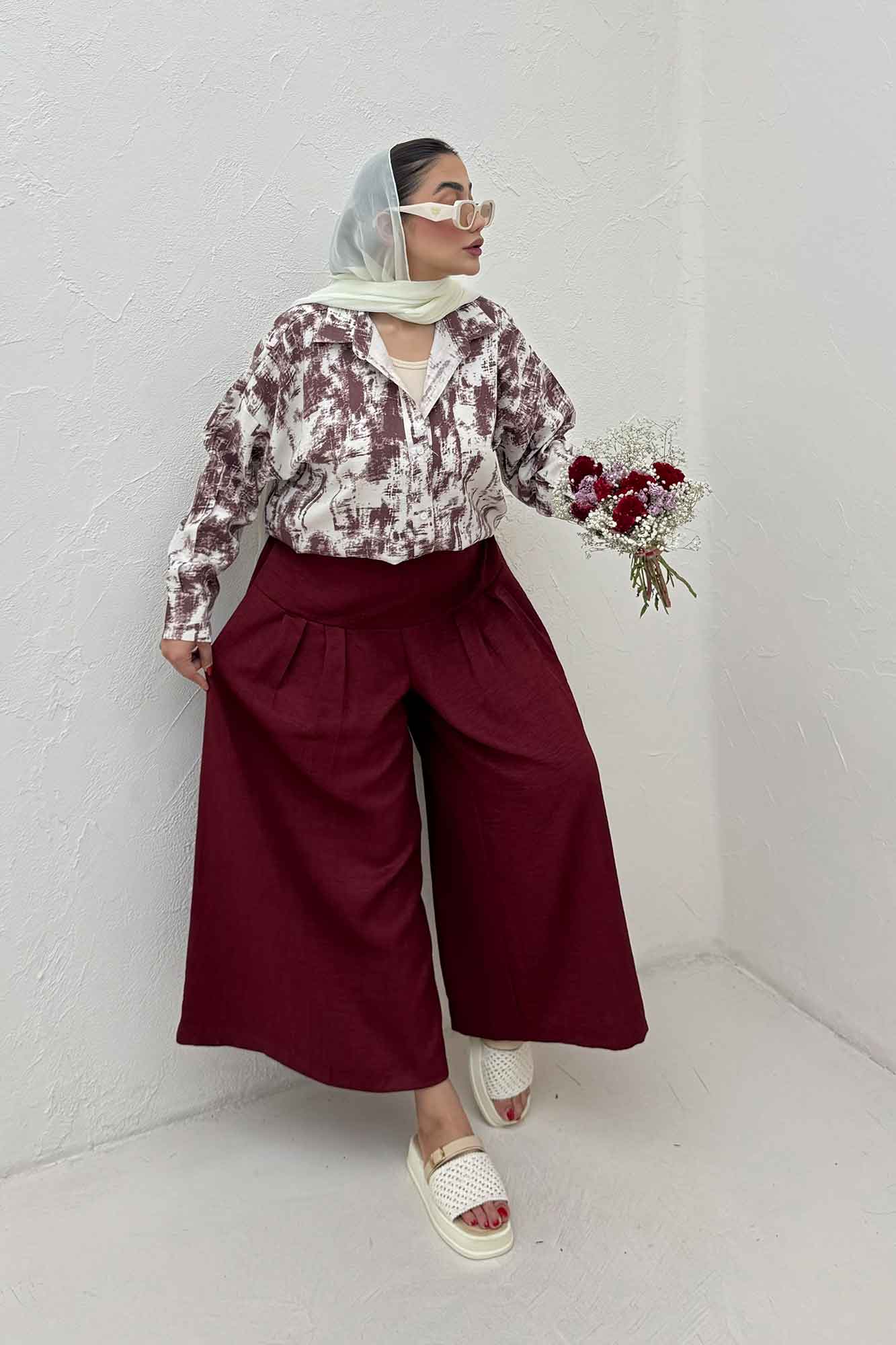 مانتو پرینتی پایین گت دار کد 3