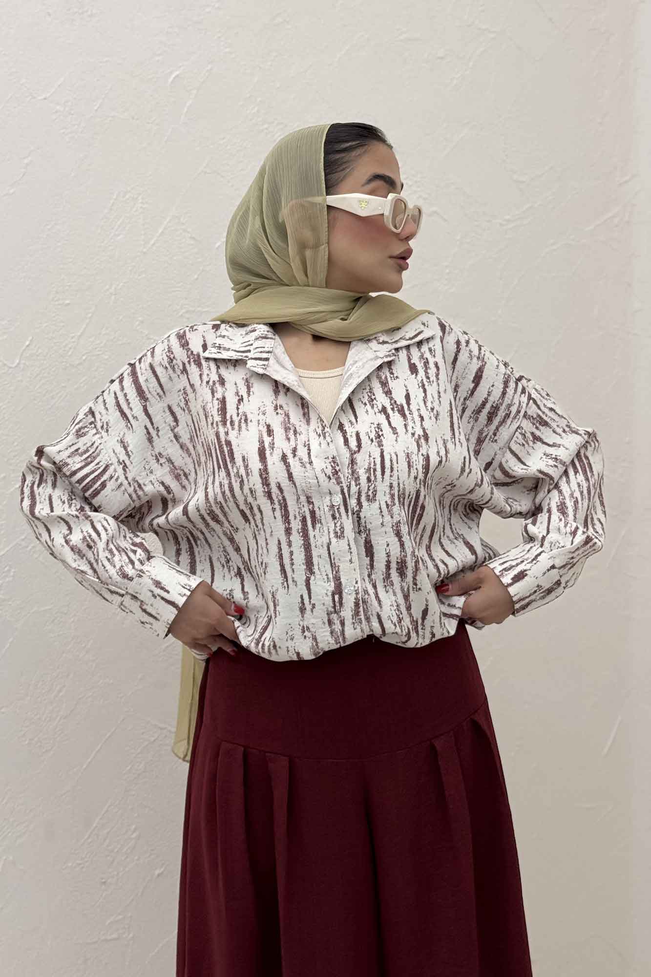 مانتو پرینتی پایین گت دار کد 5