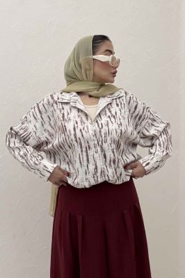 مانتو پرینتی پایین گت دار کد 5