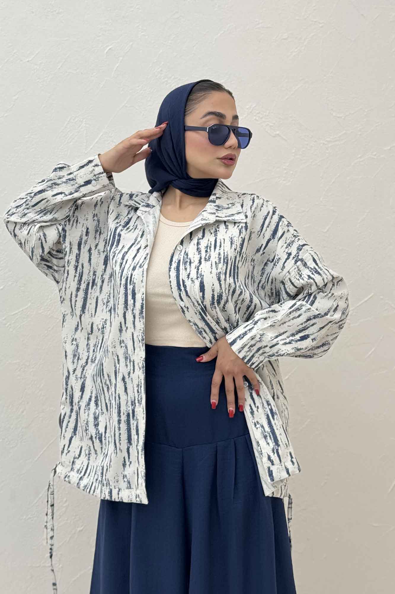 مانتو پرینتی پایین گت دار کد 5