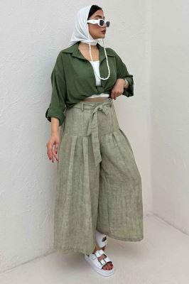 شومیز گره ای لینن SND پاگن دار