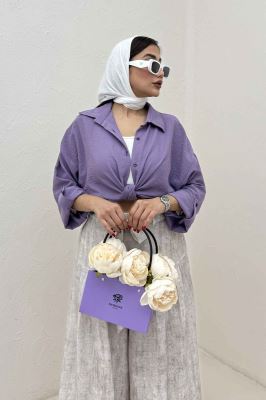 شومیز گره ای لینن SND پاگن دار