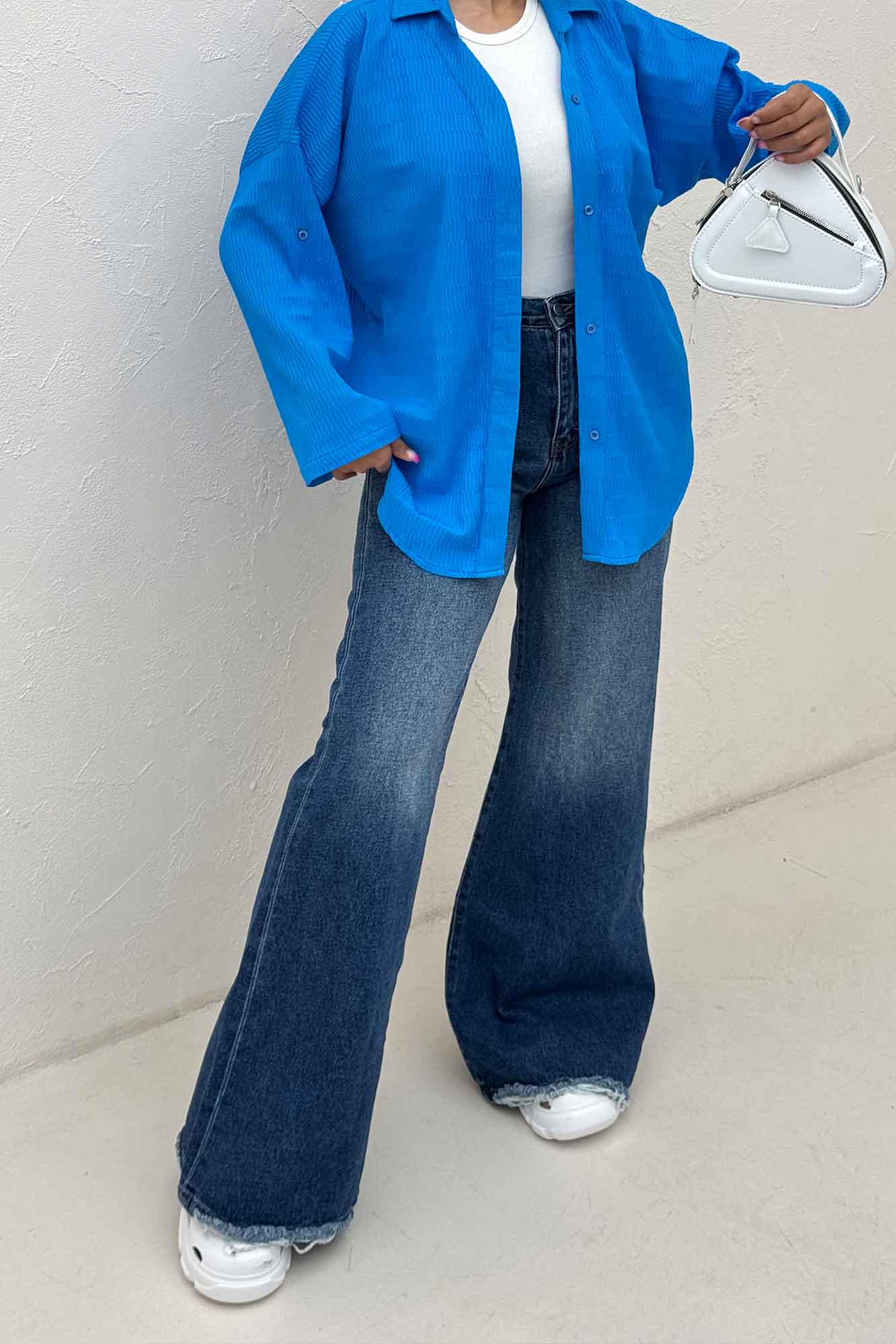 مانتو آستین پاگن السا یقه آبشاری