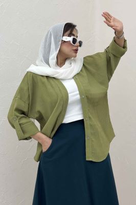 مانتو آستین پاگن السا یقه آبشاری